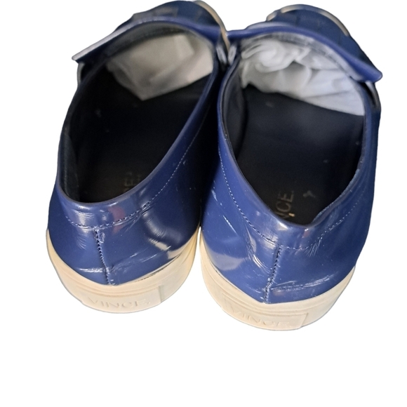 VINCE blue Patent Leather COVENTRY Slip On KILTIE Fringe Loafers Shoes ladies 8 - Picture 6 of 12